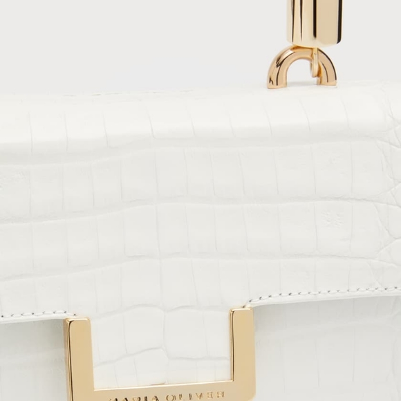 White Maria Oliver Michelle Crocodile top handbag - Picture 6 of 16